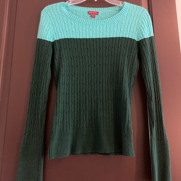 🎉Green & Blue Sweater top Merona XS - Picture 5 of 8
